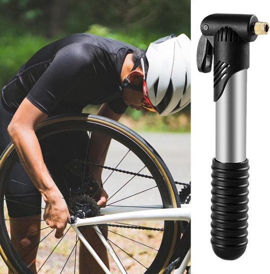 Fietsband Pomp - Lucht Pomp - Banden Oppompen - Roestvrij Staal - 20 cm - Zwart — afbeelding 4