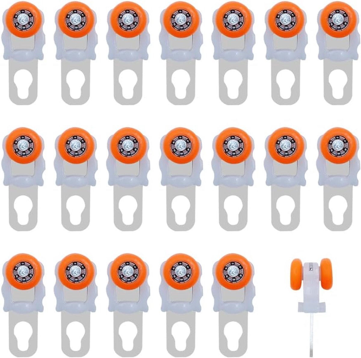 Roller Plastic Curtain Pulley 50pcs - Kunststof + staal - Glijdend en geruisloos - Voor gordijnen en douchegordijnen - ShopVlot
