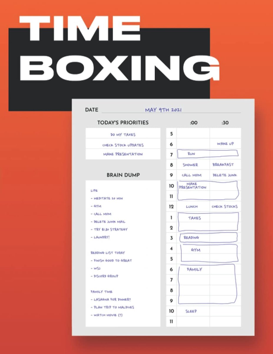 Daily timeboxing planner A4 - 100 dagen - tijdsbeheer - optimaal productiviteit - ShopVlot