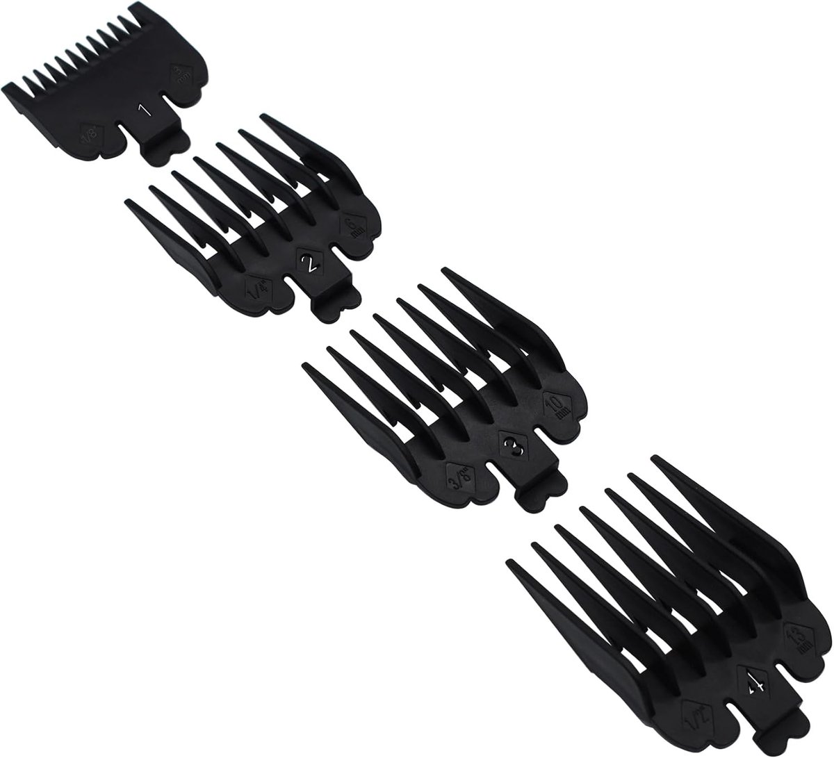Haartrimmer opzetkammen set - Zwart nylon - Geschikt voor Wahl clippers - Ideaal voor thuisgebruik - ShopVlot