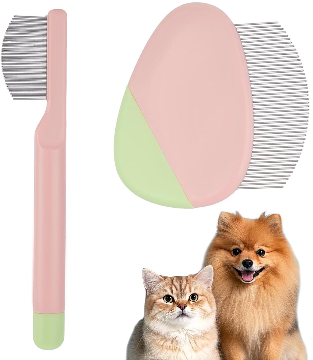 Honden- en kattenborstel voor gezicht - roestvrij staal - effectieve verwijdering van vlekken - ShopVlot