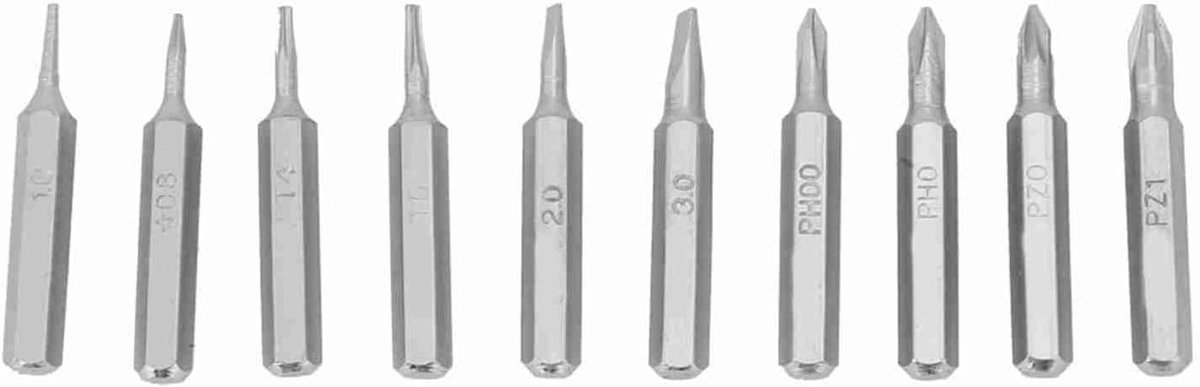Schroevendraaier Bits Set 10PCS 4mm - CR-V materiaal - Diverse maten - Geschikt voor elektronische reparaties - ShopVlot