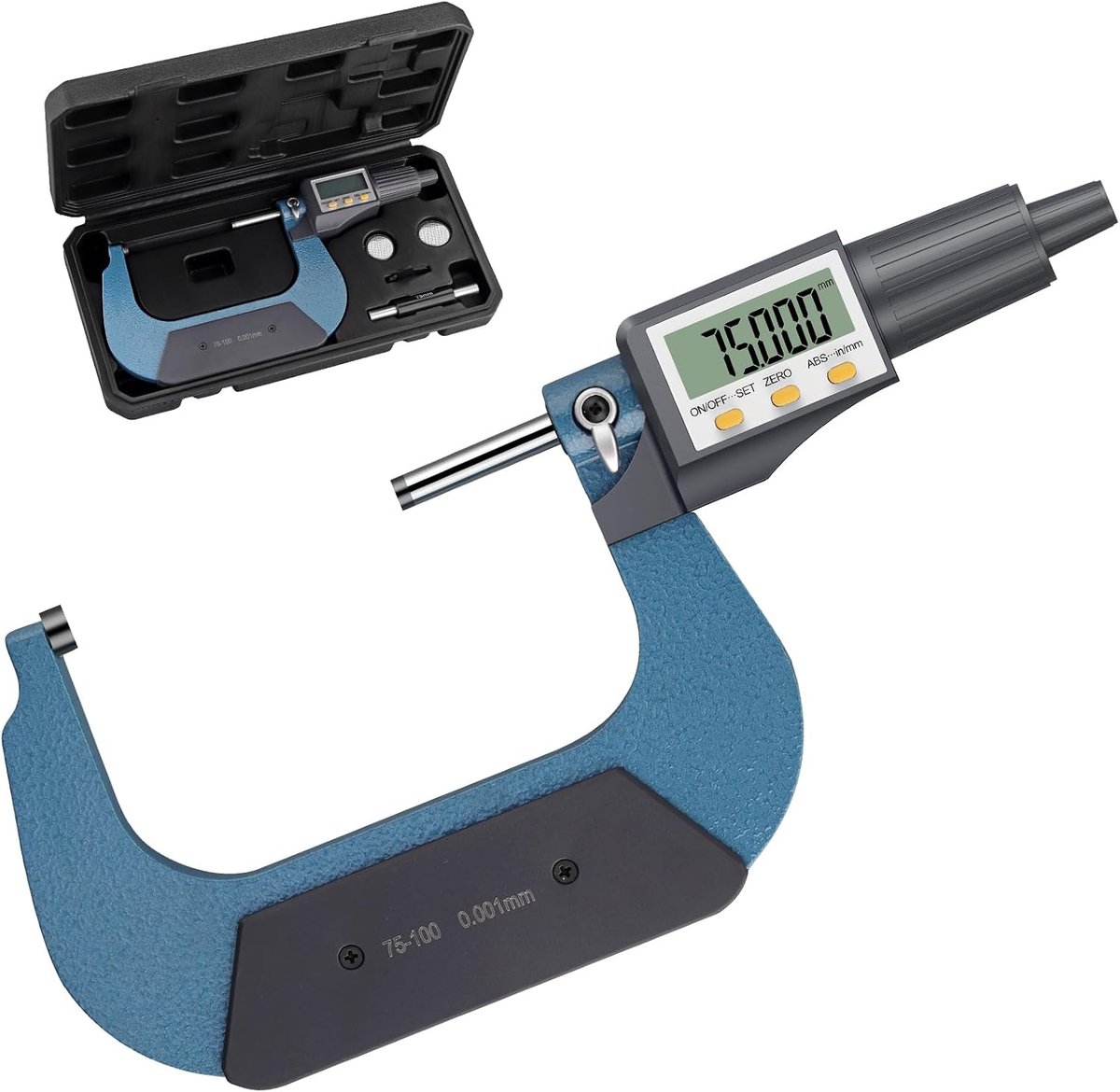Digitale micrometer 75-100mm - LCD-display - Resolutie 0.001mm - Perfect voor nauwkeurige metingen - ShopVlot