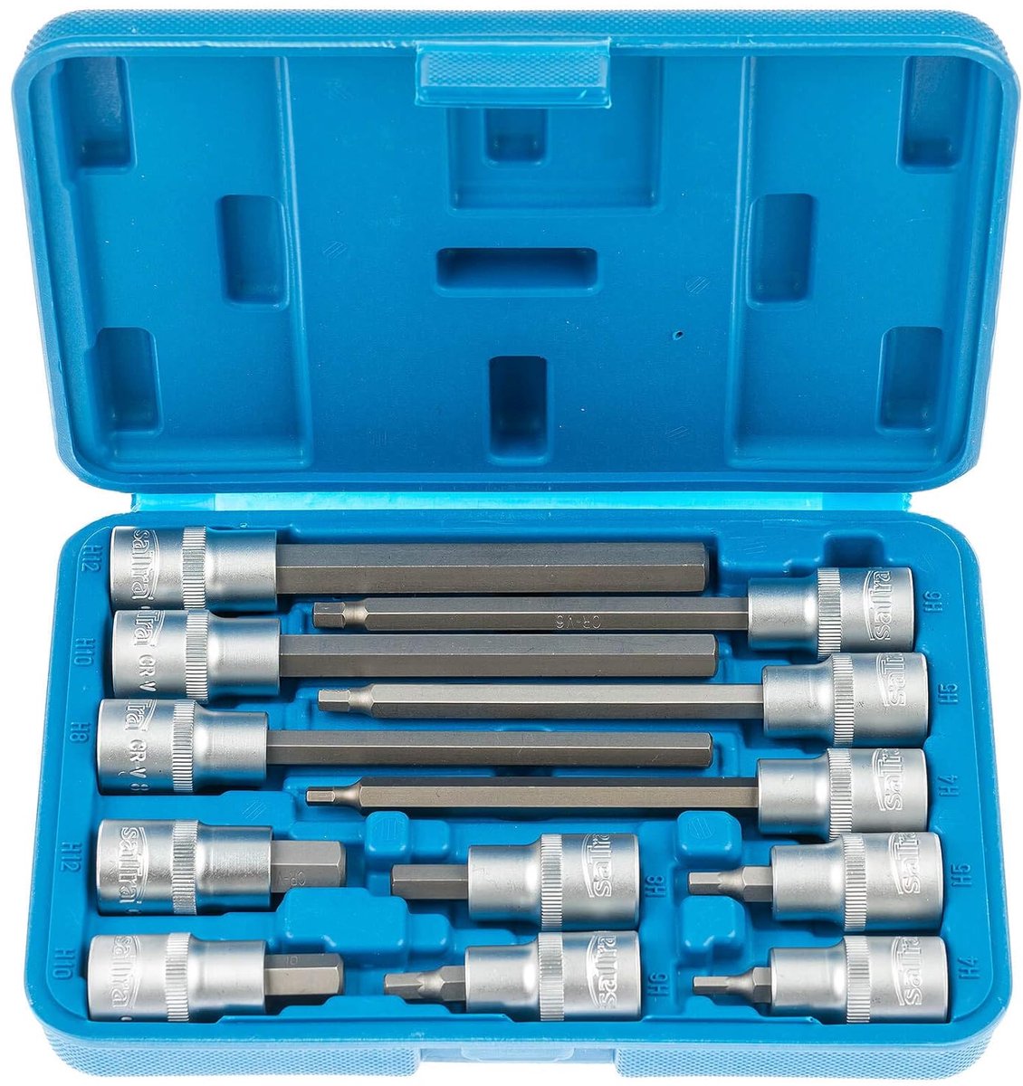 Inbussleutel set 1/2 inch - 6 maten H4 t/m H12 - met knurling - geleverd in kunststof box - ShopVlot