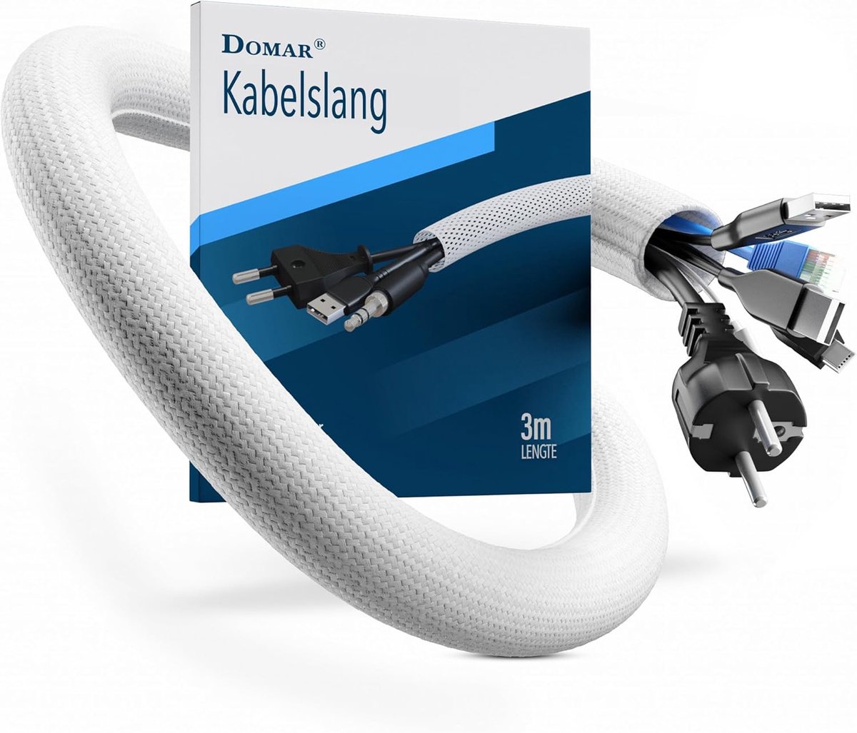 Kabelgoot 3M Zelfsluitend - Flexibel Wit - Voor Kabelmanagement - Perfect voor Werkplek - ShopVlot