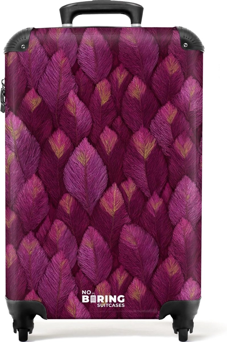 Koffer 55x35x20cm - Burgundy bladeren - Lichtgewicht en wendbaar - Ideaal voor reizen - ShopVlot