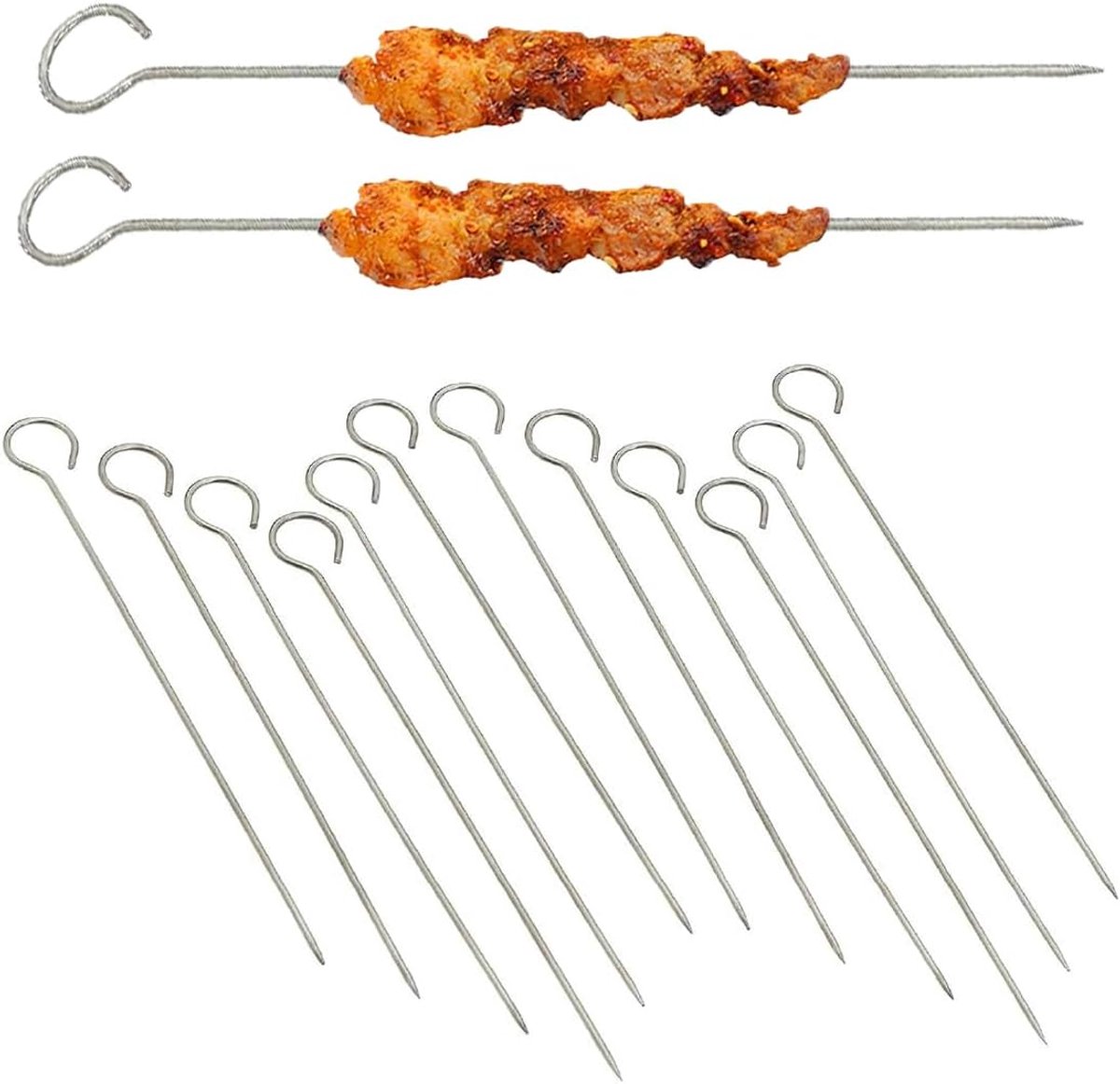Grillspiesen 20 stuks - Roestvrij Staal - Lange Grillspiesen - BBQ Spiesen - Spiezen voor Kampvuur - Geschikt voor Snacks en Groenten