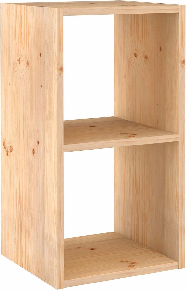 Plank met 2 vakken - massief hout - FSC-gecertificeerd - stijlvolle opbergruimte - ShopVlot