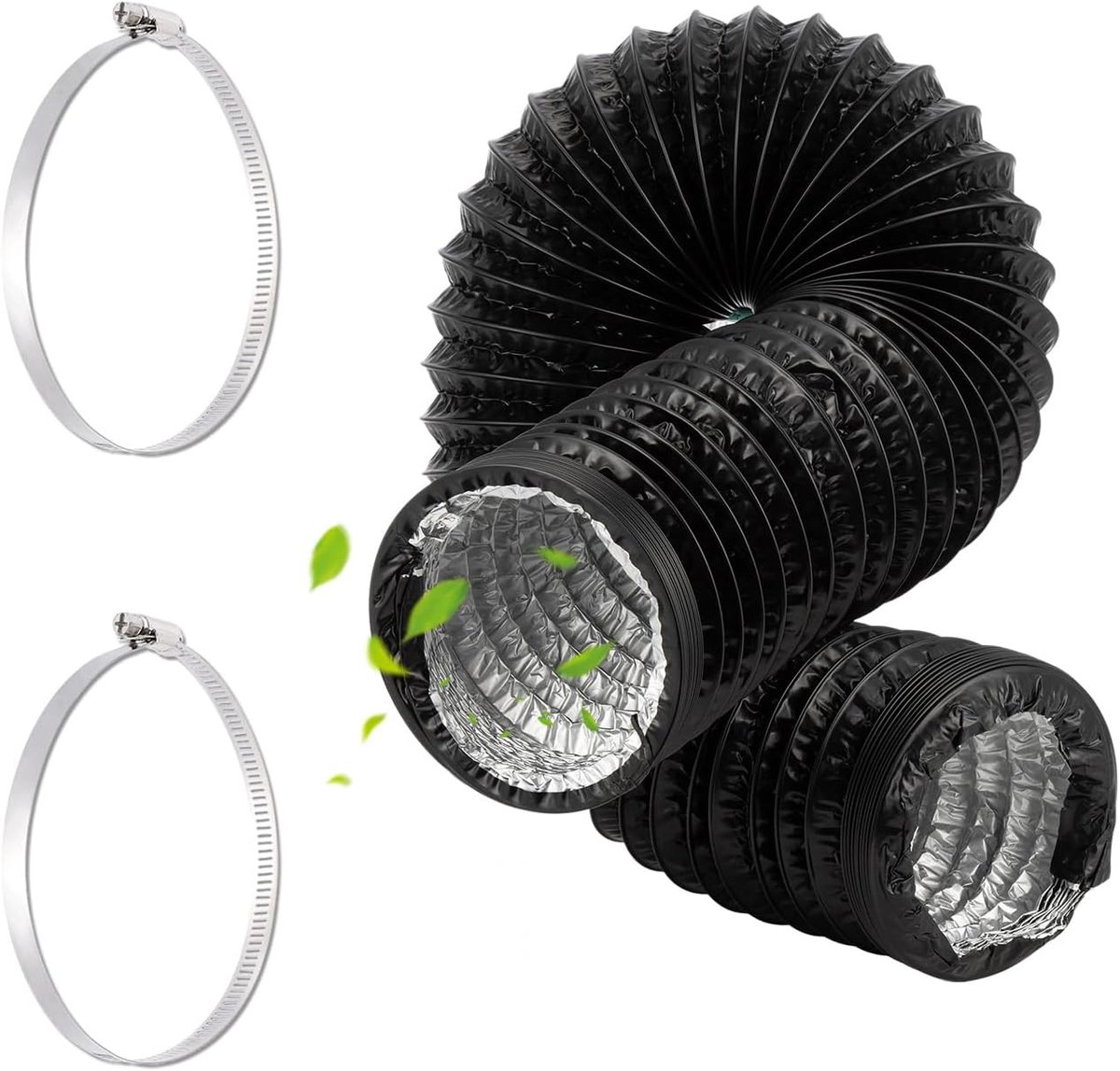 Afvoerslang 100 mm - flexibele aluminium pijp - 5 m lang - ideaal voor airconditioning en wasdroger - ShopVlot