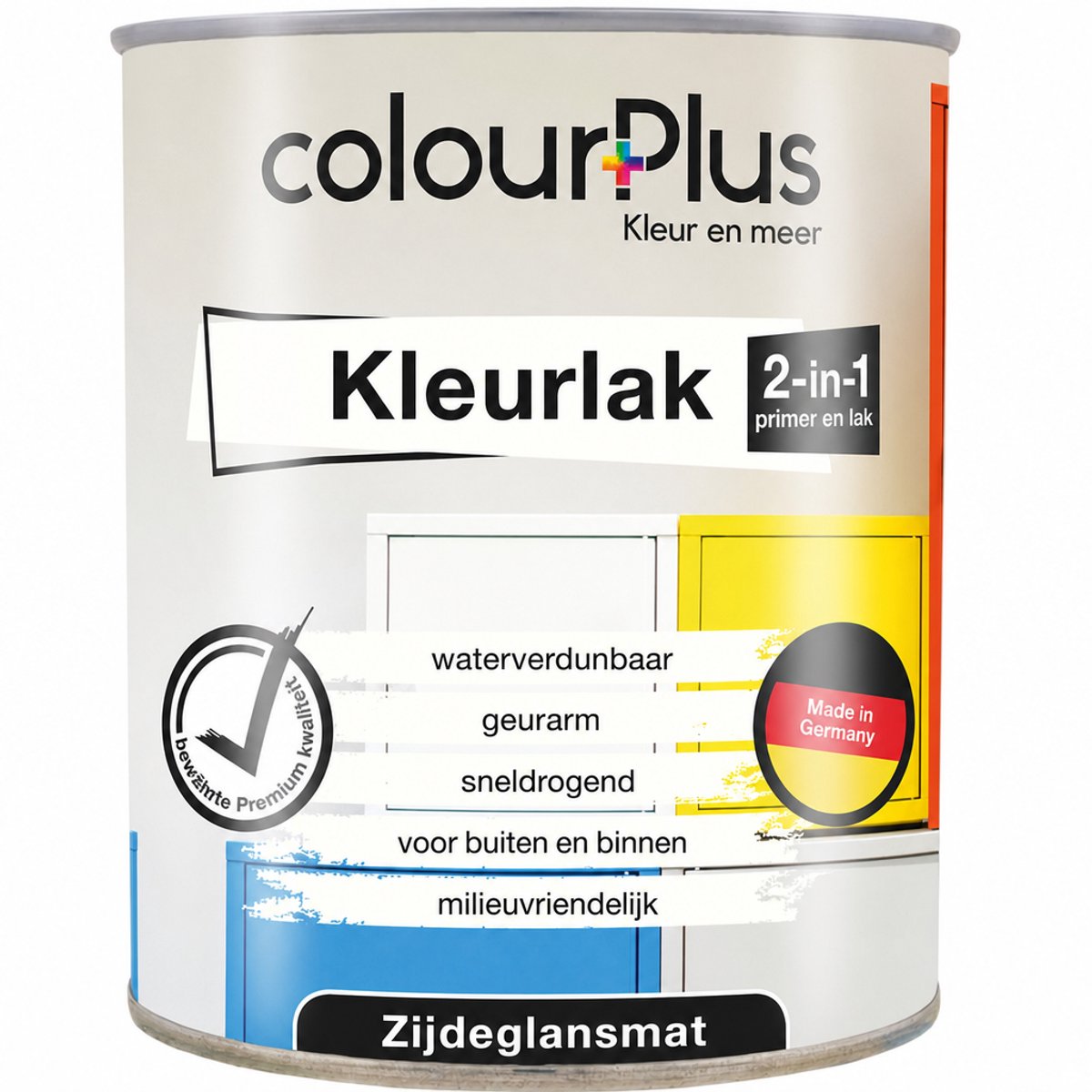 ColourPlus Lakverf - Dekkende Verf - Acrylverf - 2-in-1 - Weerbestendig - Zijdeglans - Licht Grijs - 750ml