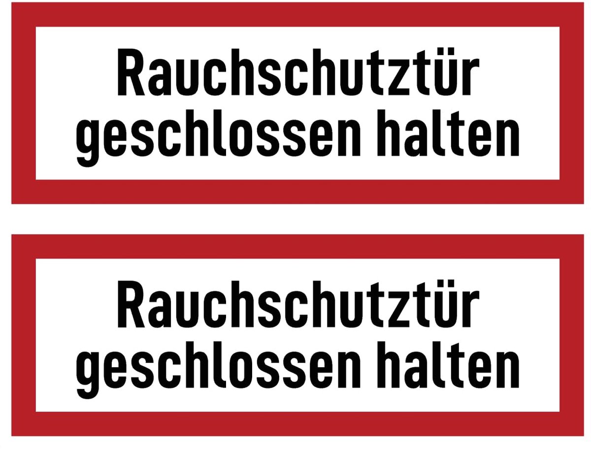 Sticker 74x210 mm - vuurveiligheid - houd deur gesloten - voor binnen en buiten gebruik - ShopVlot