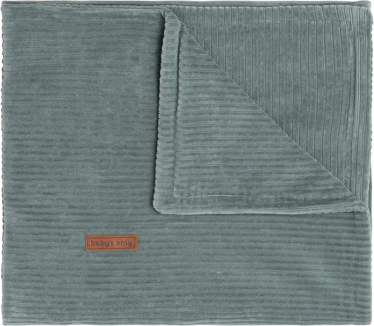 SnelShoppen - Babydeken - Babydekens voor jongens en meisjes - 1.6 TOG - 100x135cm - Zeegroen - Zacht ribcord stof - Perfect voor wieg en ledikant