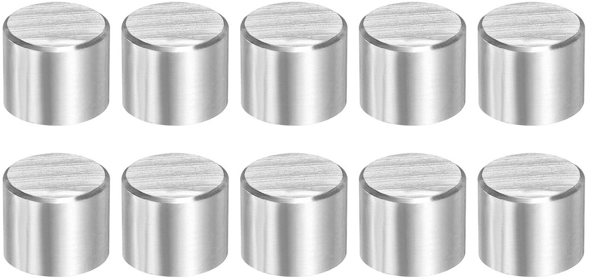 10 stk. 12 mm x 10 mm plugstiften, 316L roestvrij staal cilindrische plugpennen planksteunpen penstang bevestigingselementen metalen plankstift zilverkleurig