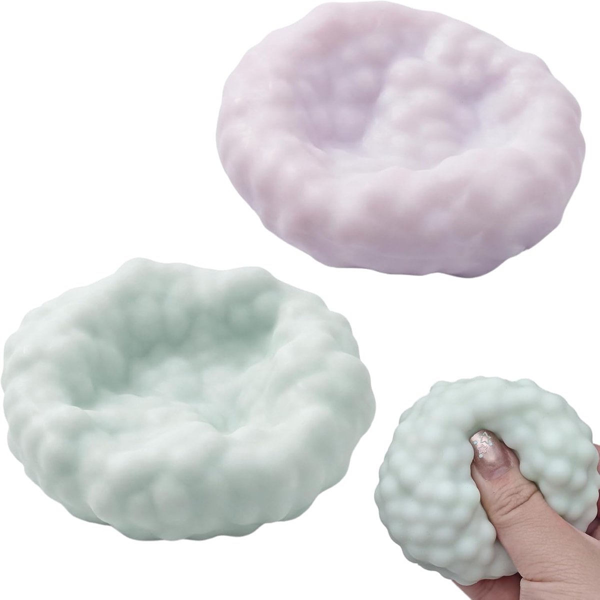 2 stuks druiven stressbal, zacht, knijpbal, anti-stress ballen, druivenstress squishy, ontspannen, angstverlichting, anti-stress speelgoed voor kinderen en volwassenen
