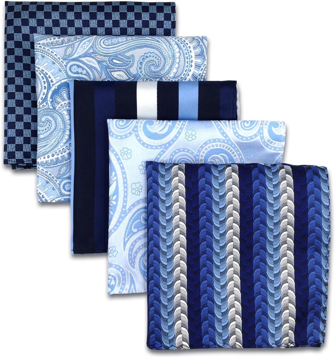 SHLAX&WING 5 stuks geassorteerde heren pochet zakdoeken set Pochetten voor heren