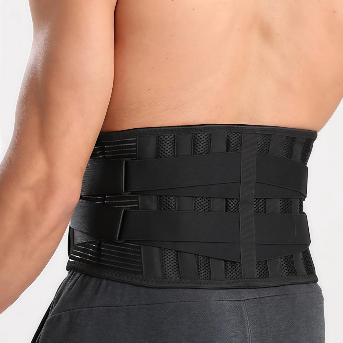 Lendensteun, orthopedische lendenwervelkolom voor mannen en vrouwen, verstelbare elastische lendenwervelkolom band voor ischiaspijn, hernia (L)