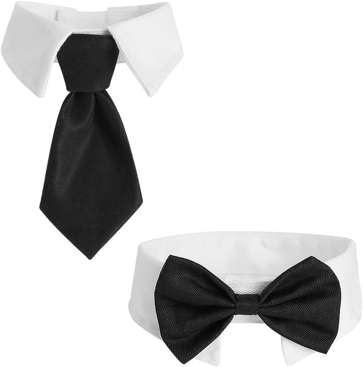 Kraag Kat Outfit Stropdas + Vlinderdas Huisdierkleding voor Kat Hond Bruiloft Verjaardag Zwart Wit