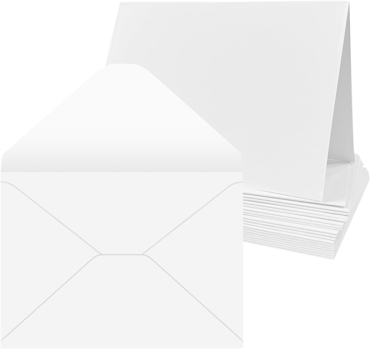 20 Set 5x7 inch Witte Blanco Kaarten met Enveloppen, 100 g/m² Enveloppen 300 g/m² Vouwkaarten voor Wenskaarten, Uitnodiging, Verjaardagskaarten, Bedankkaarten - 12,7 x 17,8 cm