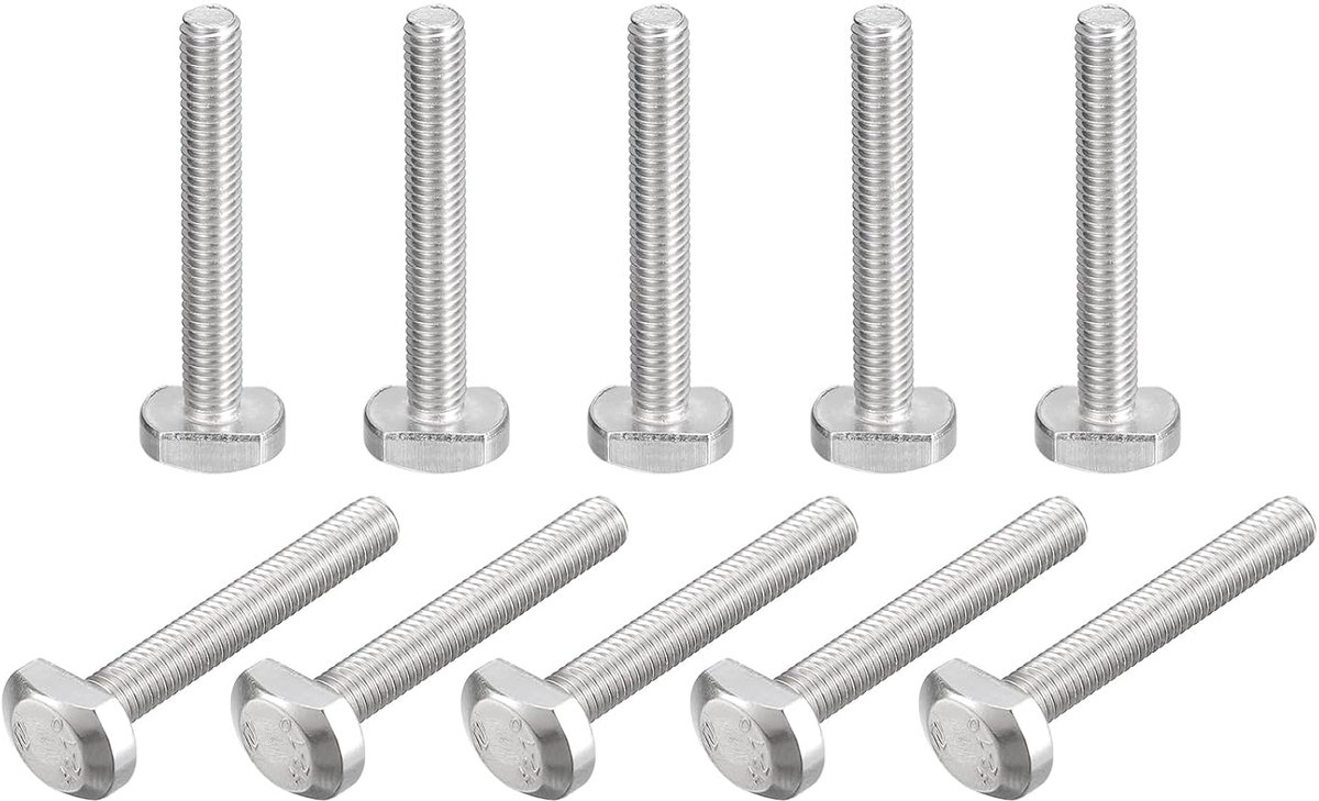 10 stuks T-sleufbouten M5 x 35 mm T-sleuf instappen bouten schuifbouten 304 roestvrij staal T-vormige schroeven voor T-spoor