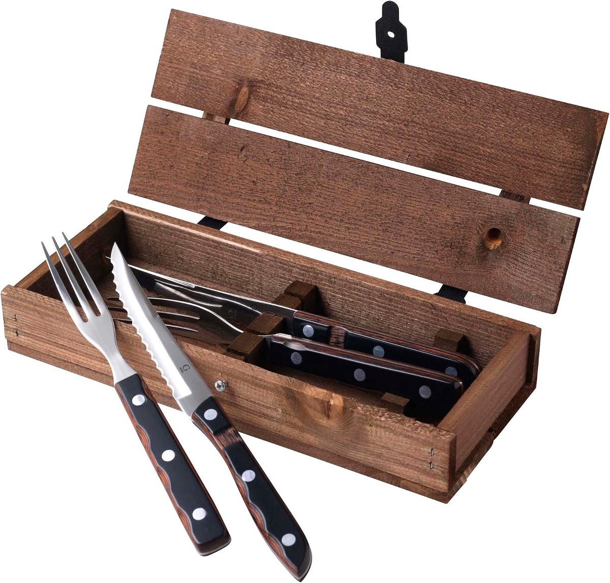 Old Farmer Classic Steakbestek 4 delen Hout/Staal