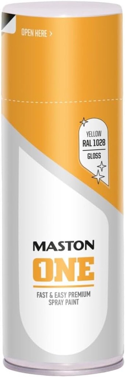 Spuitlak 400 ml - hoogglans - meloengeel (RAL 1028) - professioneel resultaat - SnelShoppen
