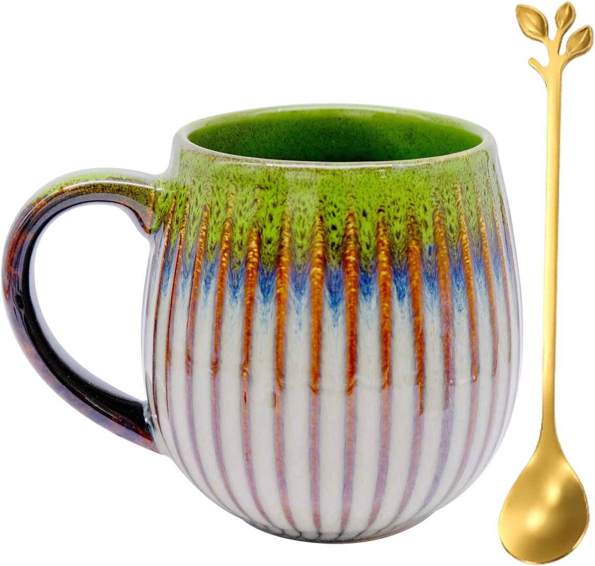 Koffiemok, grote cappuccino porseleinen koffiemok, grote koffiekopjes, porselein met handvat, voor koffie, melk, dranken
