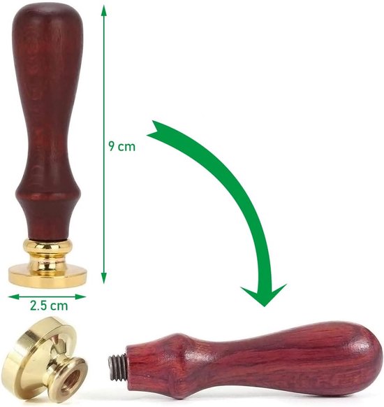 Stempels messing koppen met 1 stuk houten handvat, voor wenskaart, envelop uitnodiging, geschenkverpakking, postbrief stickers (levensboom/hart) — afbeelding 2