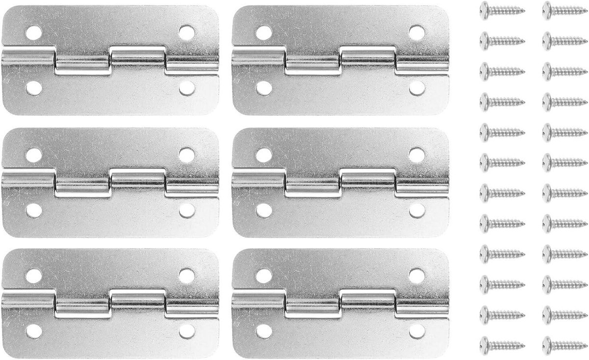 Roestvrijstalen Scharnieren - Koelbox Scharnier - Koeler Reparatie - Weerbestendig Ontwerp - 6.40X3.20X1.00CM - Zilver