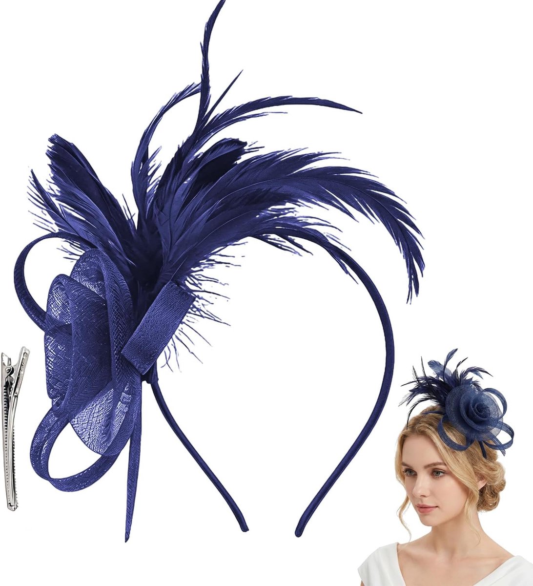 Fascinators voor vrouwen - bloemen, gaas en veren - haaraccessoires voor bruiloften en galas - SnelShoppen