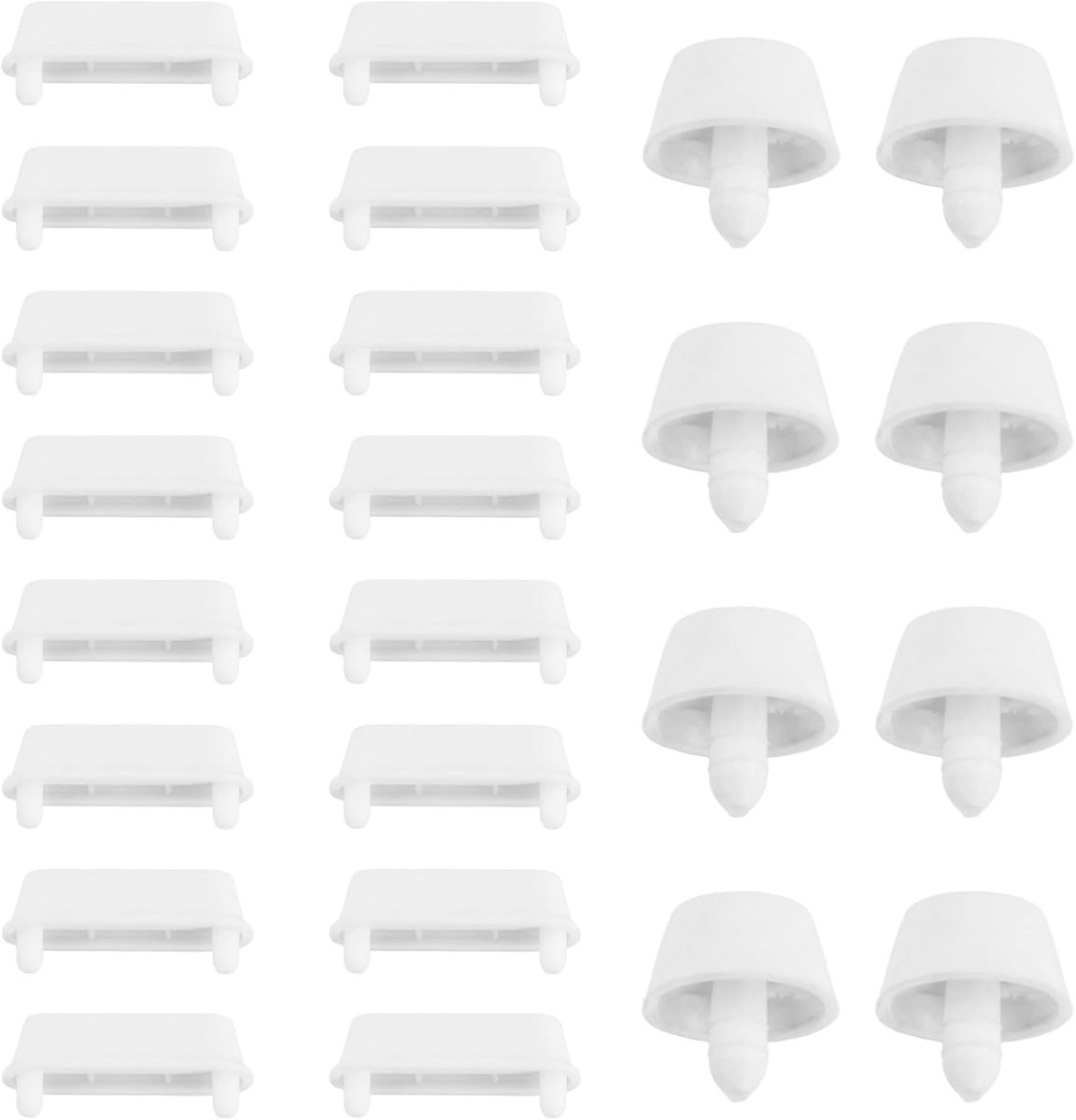24 stuks buffers voor toiletzittingen, toiletstoelbumpers, geluidsdempende kussens, universele vervanging van toiletbril, buffer voor toiletbril, push-in-stijlpads, wit