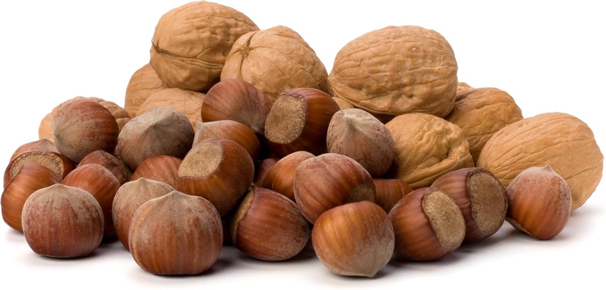 Walnoten en Hazelnoten in de dop - 2 x 5 kg - Notenmix, Noten in Bulkverpakking - Heerlijke Noten voor Tussendoortjes, Desserts, Muesli, Gebak