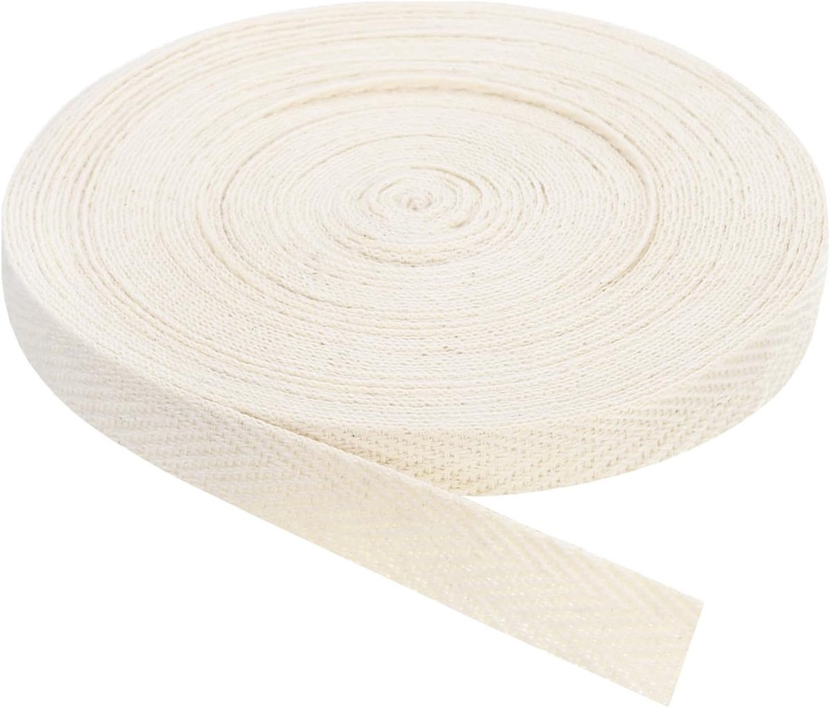 Biasband, 1 stuks 11 yard x 12 mm - katoenen stofband, rol biasband voor kleding, accessoires, tassen (beige wit)