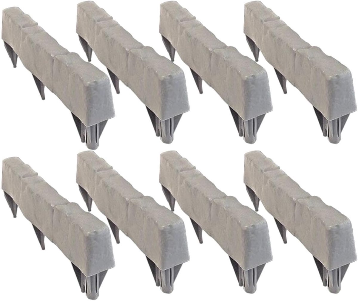 Boord | Kunststenen Blokken Bakstenen 8 Stuks | Tuinrand Border Graafvrij | Voor Gazon, Tuinpaden, Terrassen, Schuttingen, Borders, Landschappen, Opritten, Wandelpaden, Buitenterreinen