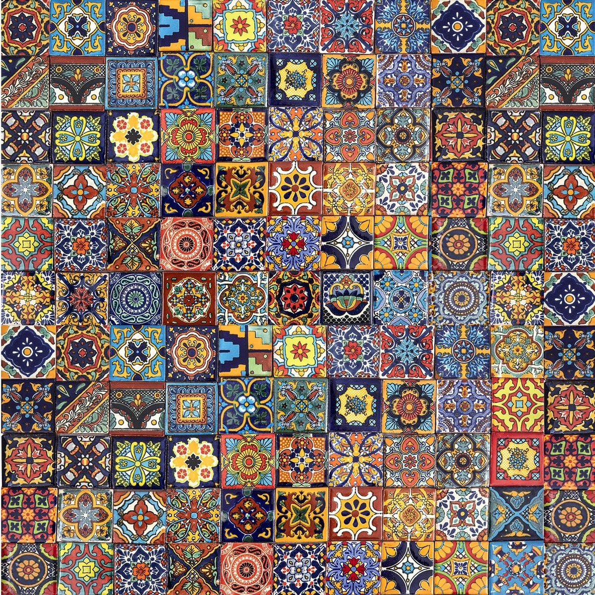 Keramische tegels - Vivo by Cerames - 120 decoratieve Mexicaanse mozaïektegels voor badkamer, keuken, douche, trap, woonkamer, keuken backsplash | Mexicaanse tegels backsplash 5x5 cm