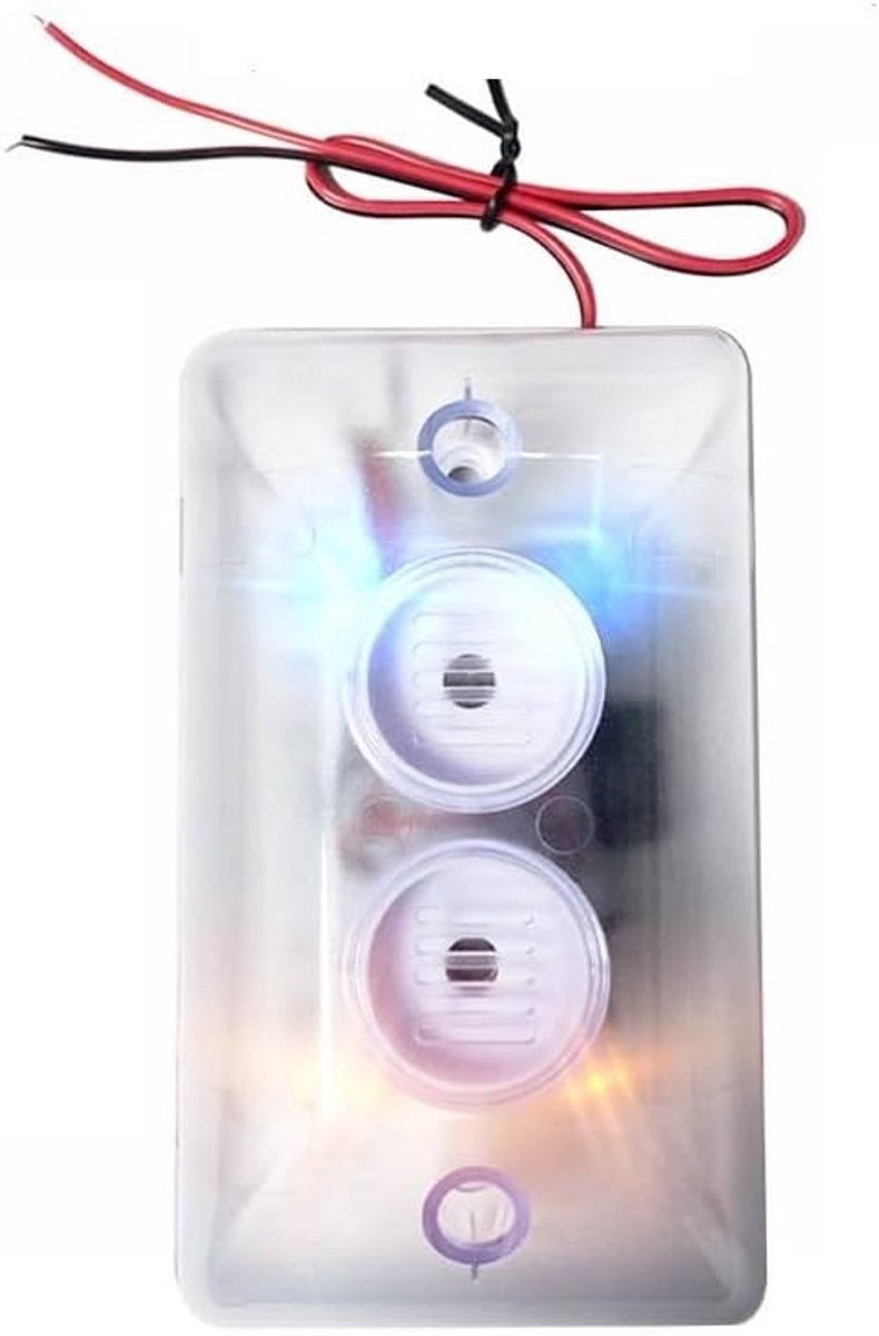 Buizenflitsersirene, 120 dB luid buiten, 12 volt geluidsalarm met knipperend rood en blauw ledlicht voor binnenlands veiligheidssysteem, bescherming alarmsysteem