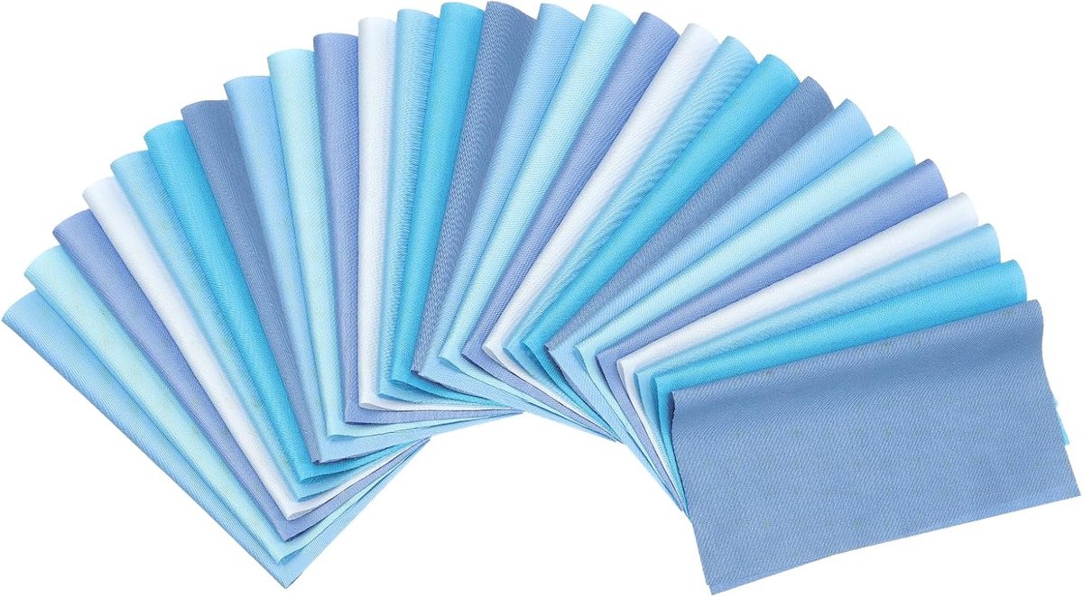 Stofbundels, 28 stuks 25 x 25 cm dikke kwart effen kleur voorgesneden stof vierkanten voor naaien patchwork quilten doe-het-zelf ambachten, blauw