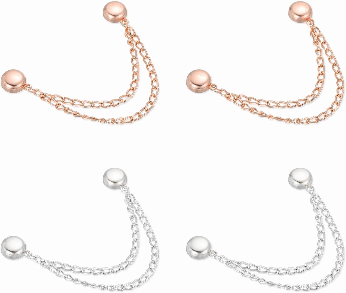 4 stuks magnetische kledingclips, ronde kledingklemmen met ketting, kledingclips, multifunctionele hijab-magneten voor dunne kleding, sjaals, broekspijpen, broche