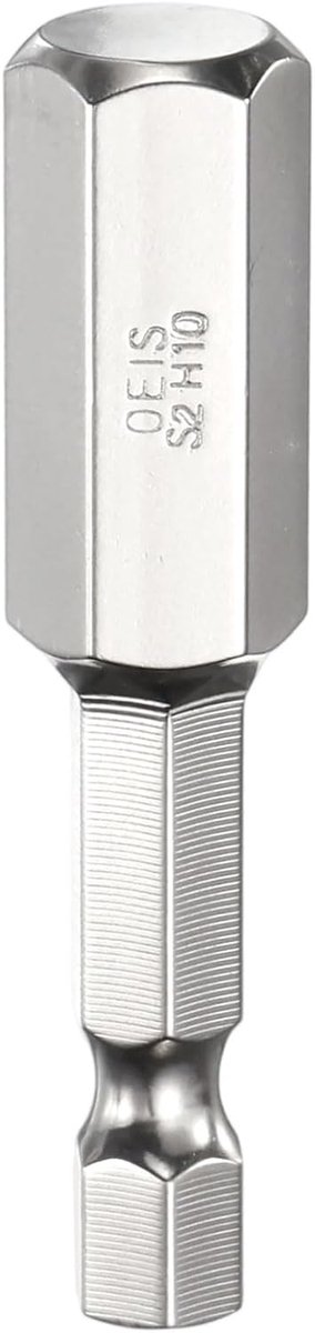 H10 Schroevendraaierset, 1/4 inch (1/4 inch), 50 mm lang, zeskantige boor, bitsleutel, magnetische steeksleutel, industriële S2, gelegeerd staal, zeskantige bitset