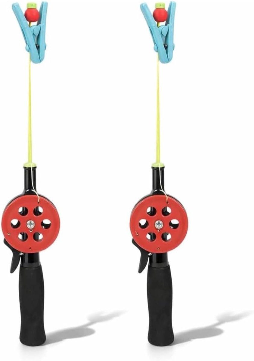 Kinderen Vishengel, 2 stuks ABS Krab Ijsvisserij Hengel, 4,5M Nylon Lijn met Garnalenklem Accessoires, Willekeurige Kleur