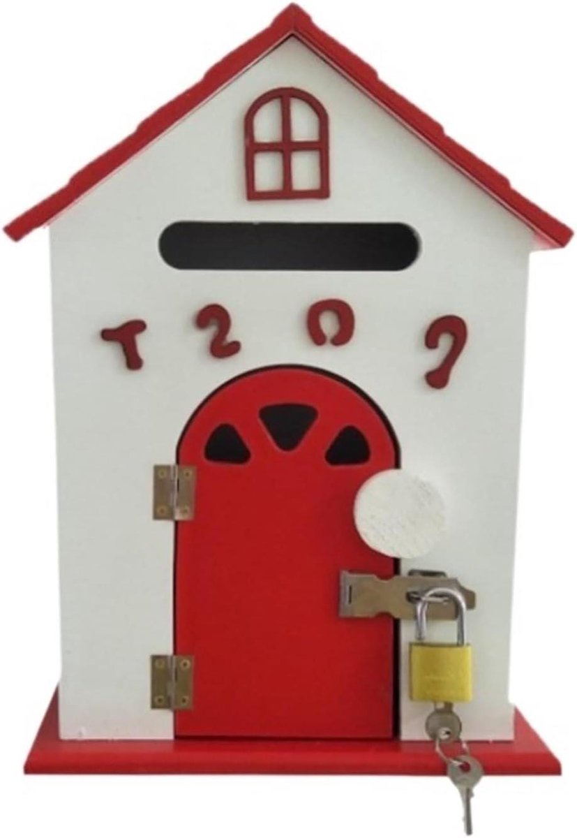 Letterbox Huis Decoratie - Brievenbus Buiten - Post Ontvangen - Elegant Landelijk Design - 33 x 23 cm - Rood