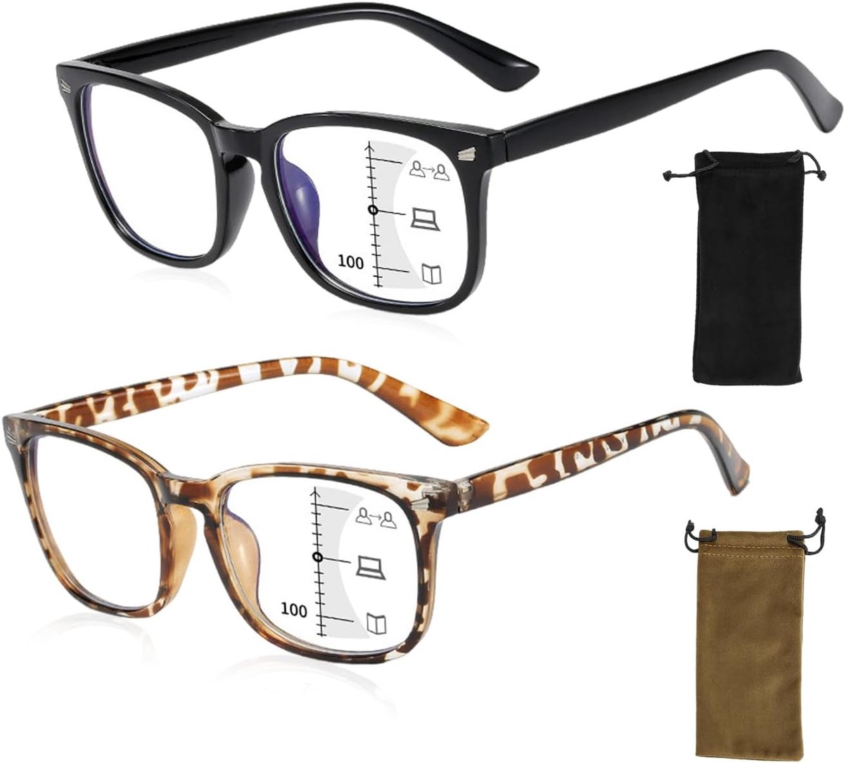 Leest glasses 2 stuks - blauwe lichtfilter - eenvoudig en modieus - ideaal voor lezen - SnelShoppen