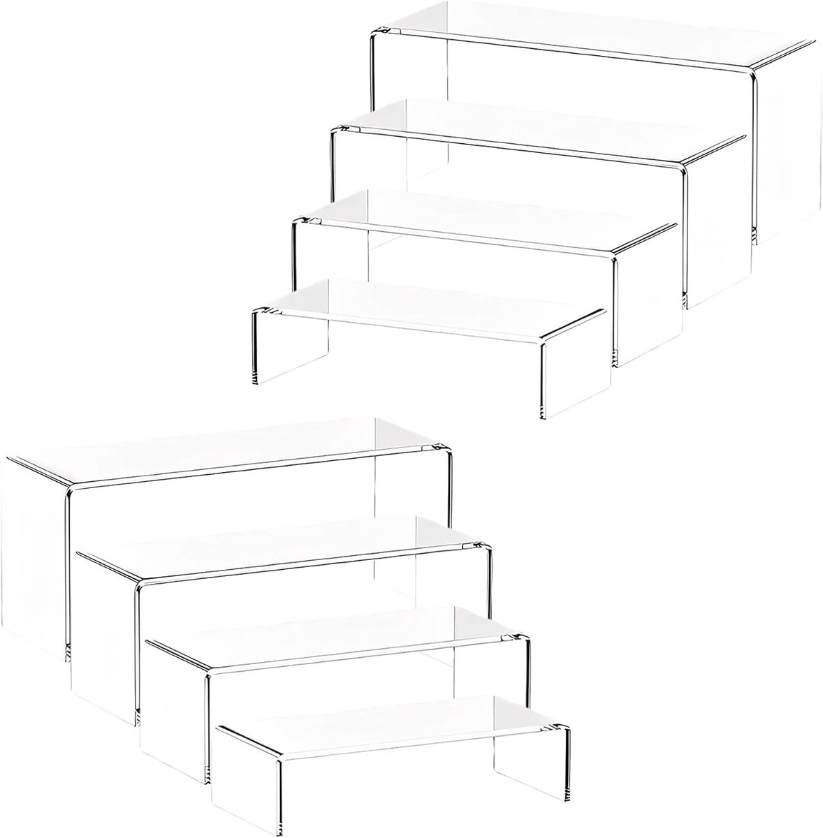 8 stuks acryl display standaard: transparant, acryl riser display standaard, veelzijdige opslag tabletop riser rek, standaard displaystandaard, acryl display risers voor verzamelobjecten