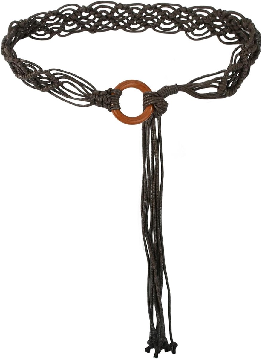 Riem, gevlochten riem voor dames, kwastriem, renaissance-stijl, verstelbaar, vintage riem voor jurken, rokken, jeans