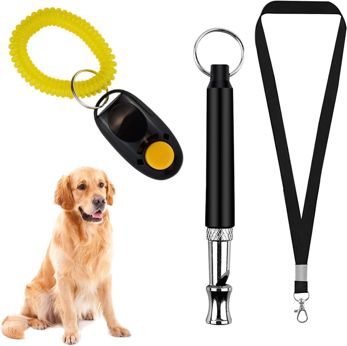 2 stuks ultrasoon fluitje voor honden en klikkers, hondenfluitje, professioneel hondenfluitje voor honden, ultrasoon fluitje tegen blaffen voor terugbellen en blaffen
