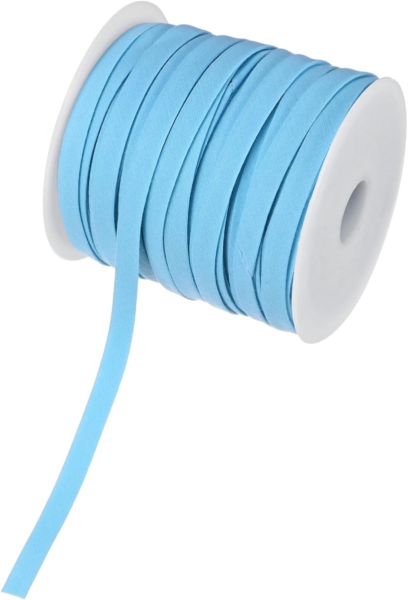 Biaisband, 1/4 inch x 25 yard biaisband voor naaien, aanbrengen op naaien, zomen, binden, quilten, doe-het-zelf knutselaccessoires (lichtblauw)