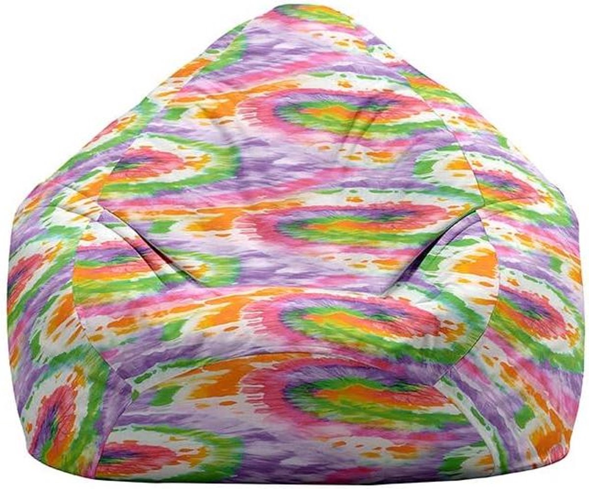 Zitzak Hoes - Luie Stoel Cover - Ontspannen Zitten - 3D Tie-Dye Design - 70x80cm - Paars Groen
