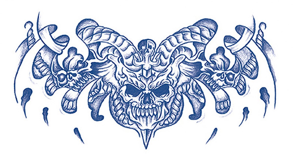 Tijdelijke tattoo Skull duister 2 weken