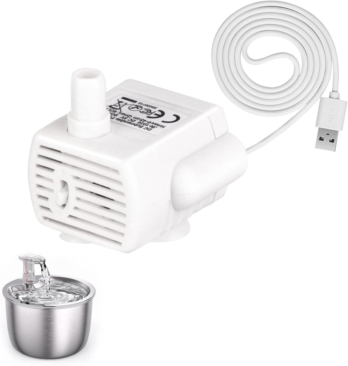 Vijverpomp voor huisdieren - vervangingspomp - DC 5 V - energiezuinig en stil - ShopVlot