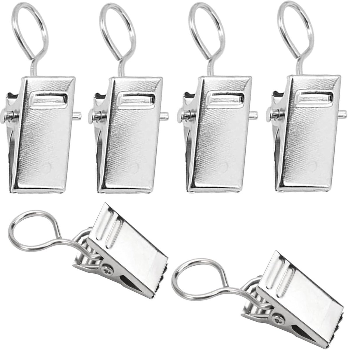 Gordijnclips met haken 50 stuks - Rvs zilver - Sterke grip - Perfect voor gordijnen en decoratie - ShopVlot