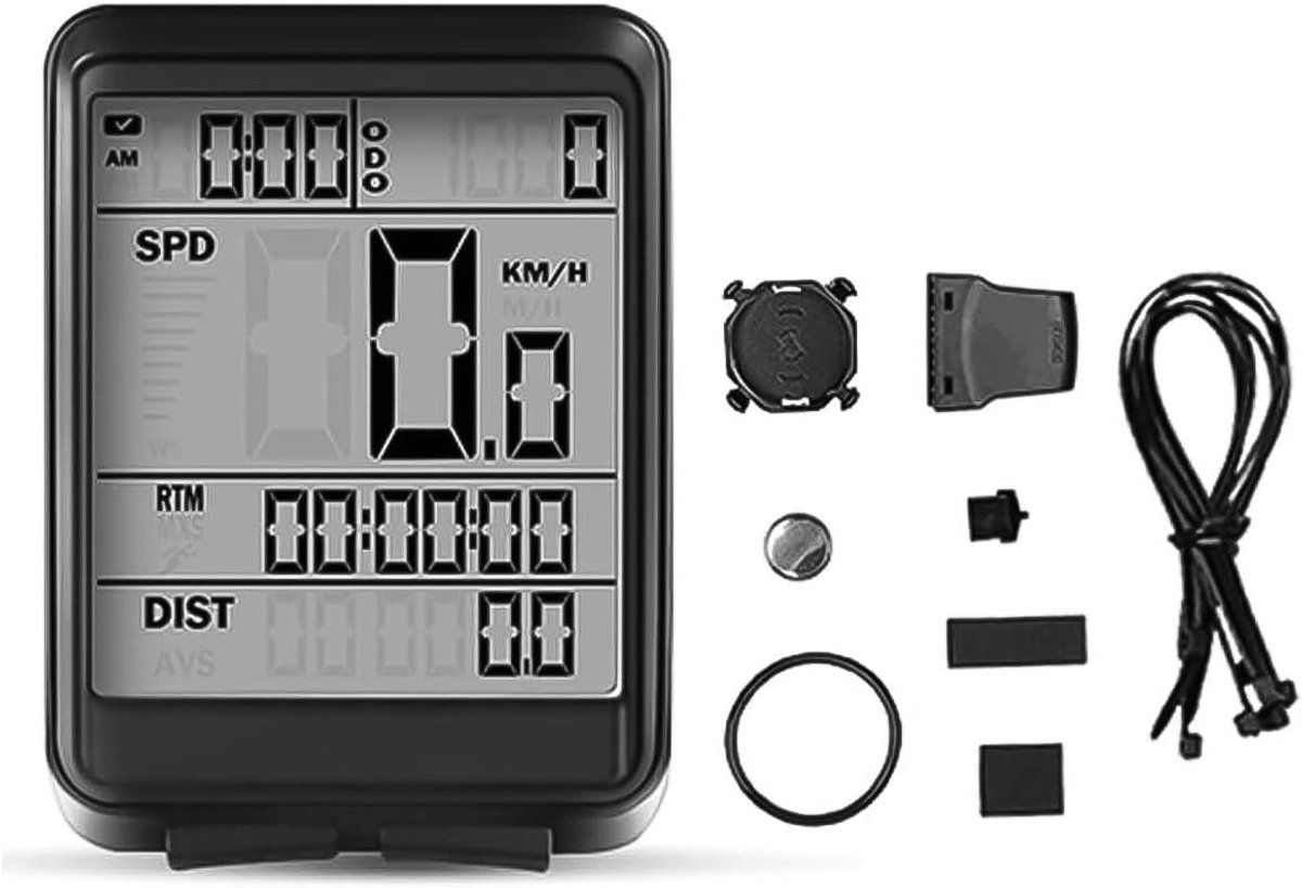 Fietcomputer draadloos - LCD-display - waterdicht - multifunctionele snelheidsmeter voor fietsritten - ShopVlot